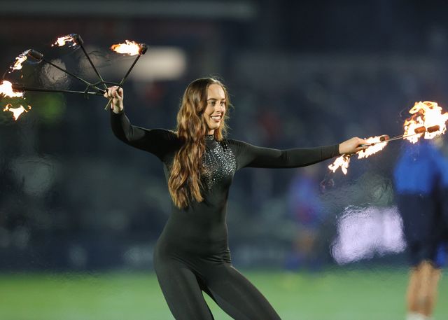 Entertainers during the Betfred Super League Round 1 match Wakefield Trinity vs Toulouse Olympique at DIY Kitchens Stadium, Wakefield, United Kingdom on 14 February 2026

(Photo by Richard Bierton/News Images)