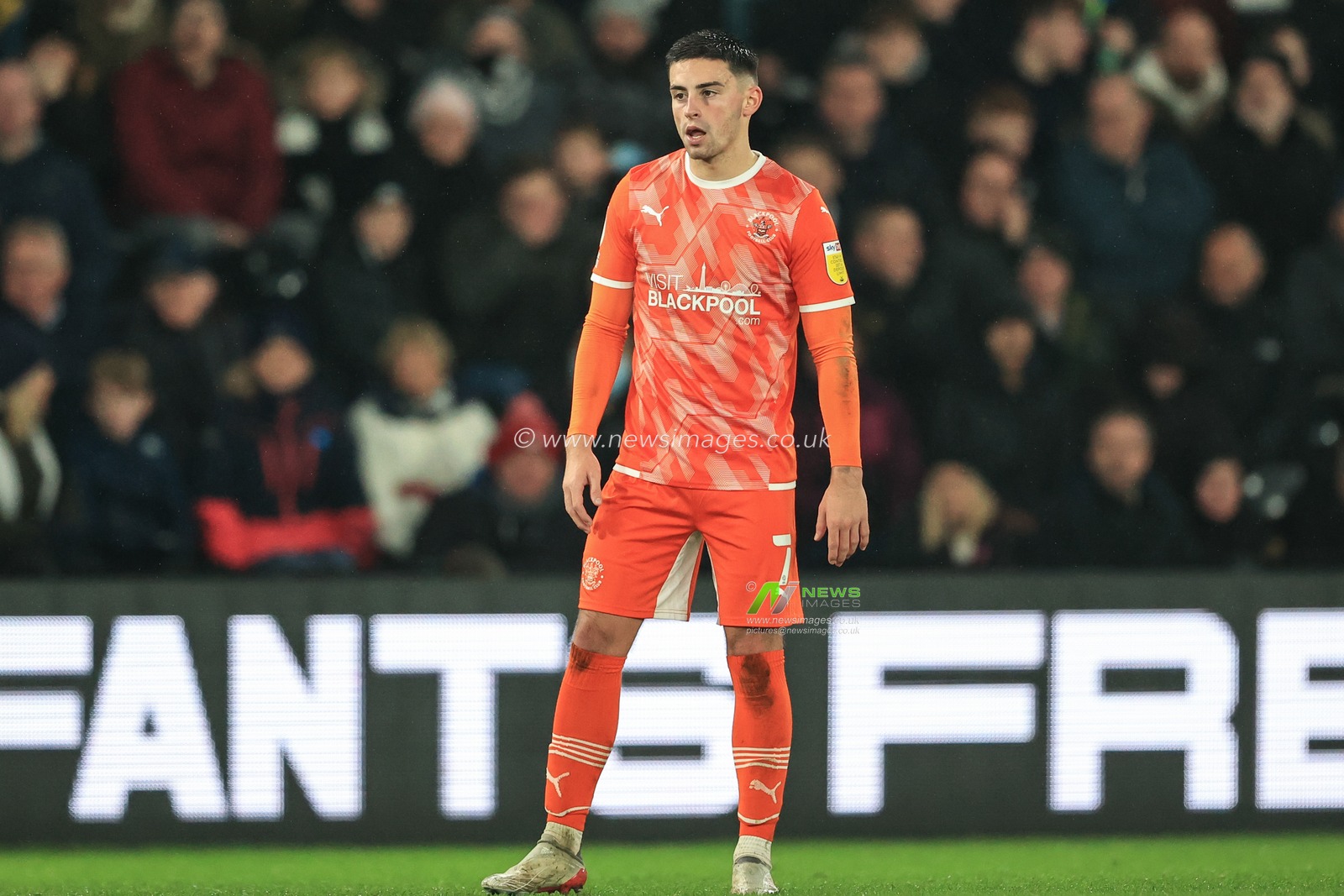 Owen Dale #7 0f Blackpool during the game