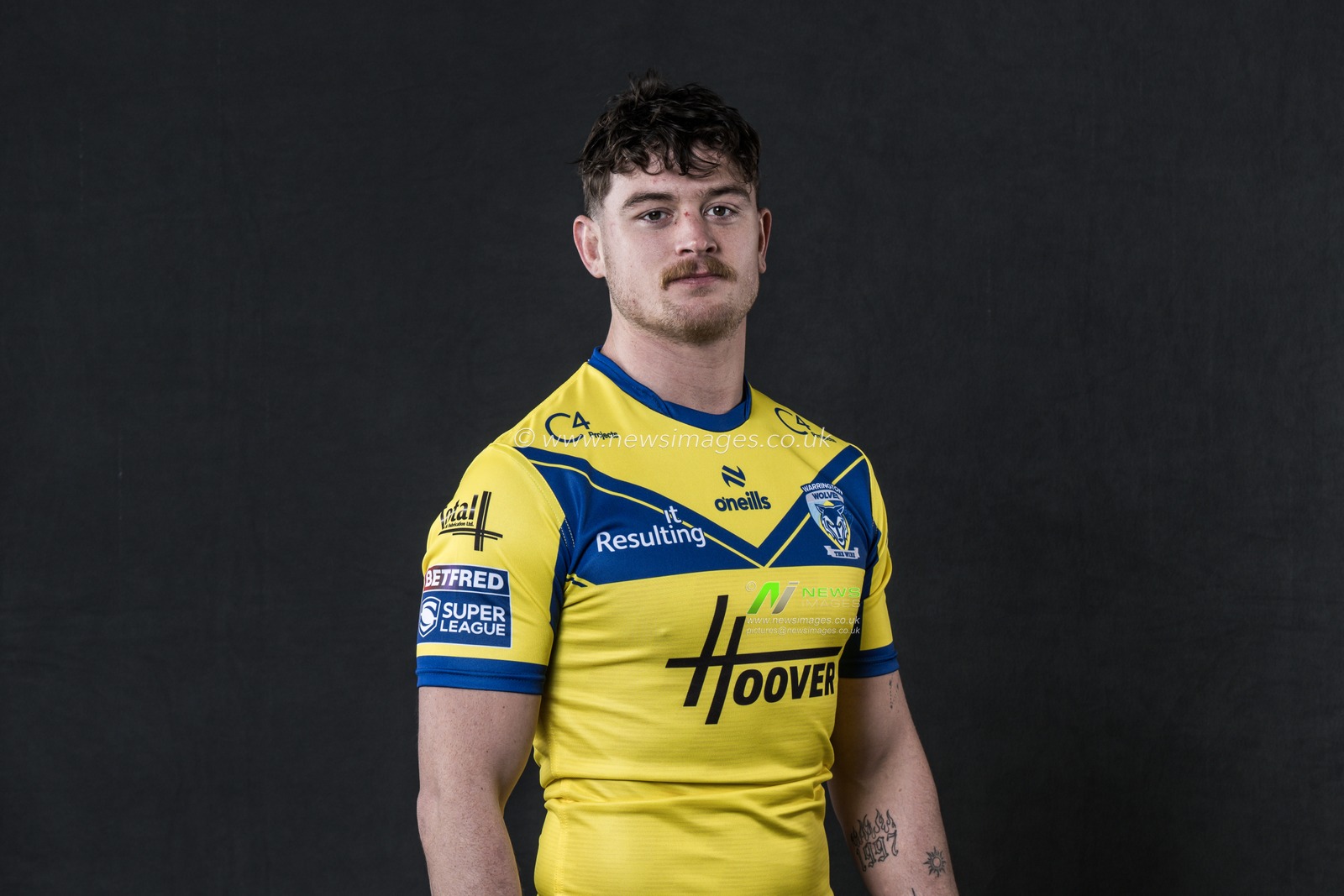 Jordy Crowther in the Home kit during the Warrington Wolves Team media day at Warrington wolves training centre, Warrington, United Kingdom, 16th January 2025

(Photo by Craig Thomas/News Images)
