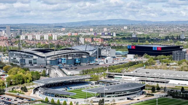 An aerial view of Etihad Stadium and the Joie Stadium during the Premier League match Manchester City vs Arsenal at Etihad Stadium, Manchester, United Kingdom on 19 April 2026

(Photo by Mark Cosgrove/News Images)