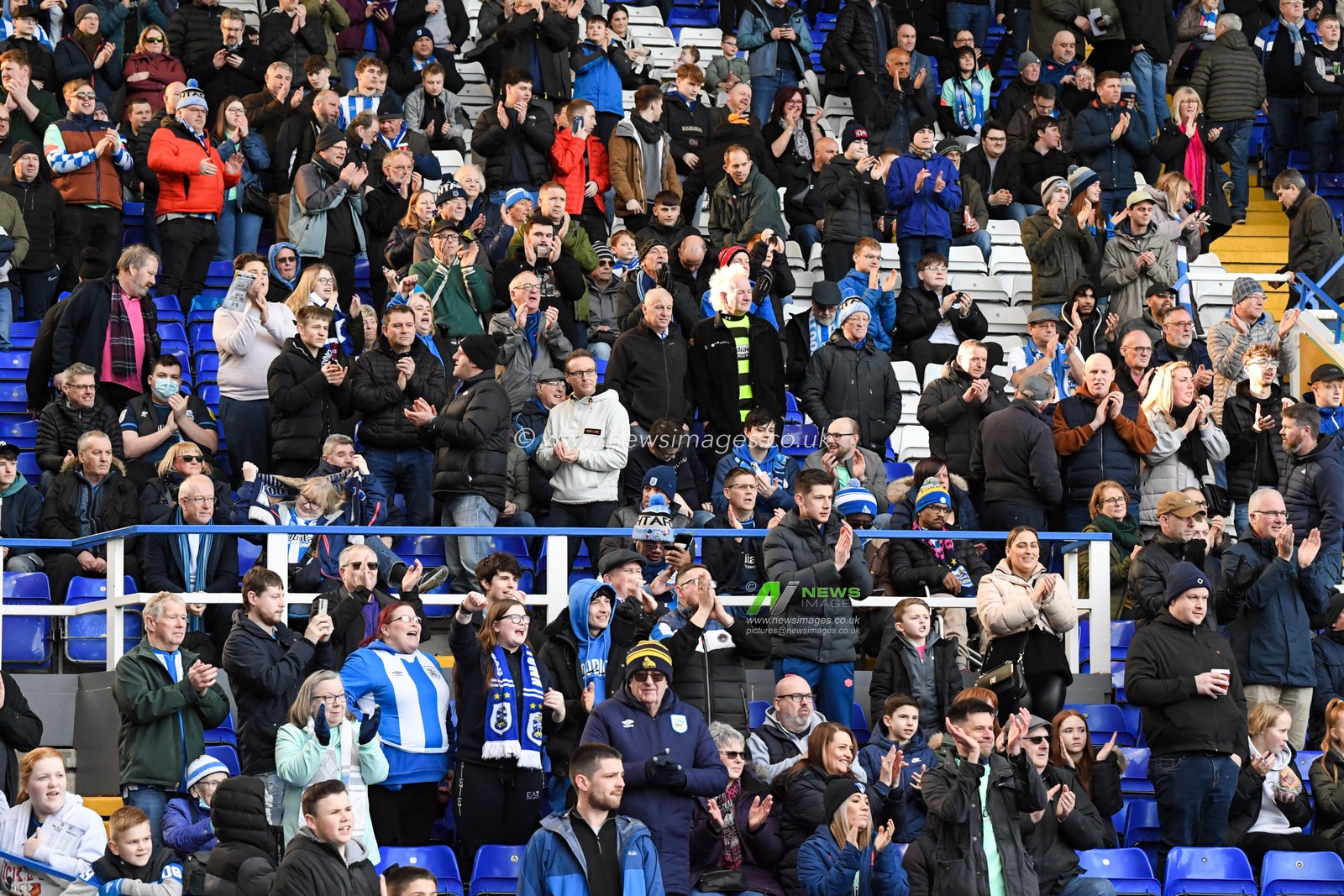 The Huddersfield Town fans arrive in Birmingham