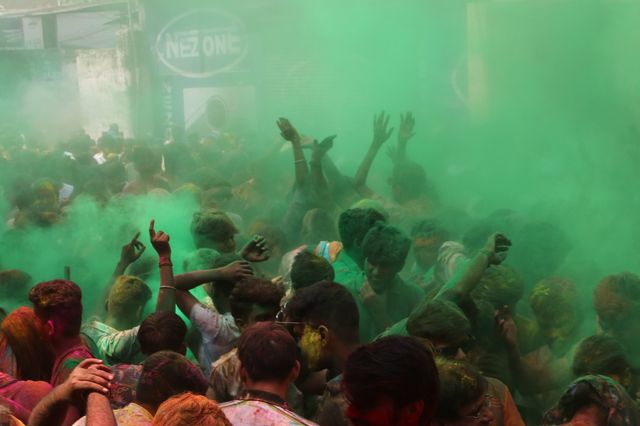 People celebrate the annual Holi festival in Kolkata,India on March 14,2025.Pictures by Debajyoti Chakraborty.The Hindu festival of Holi brings out the wildest, the loudest, and the most colorful celebration imaginable in India or anywhere else. Crowds fill the streets as brightly colored powder and water fill the air. Holi, also called the Festival of Colors, is celebrated with much enthusiasm on the full moon day in the month of Phalgun, which usually corresponds to the month of March. It marks the arrival of spring and the bright colors represent energy, life, and joy. The festival is also associated with the immortal love of Krishna and Radha, so in Mathura, the birth place of Lord Krishna, this day is also celebrated with a special puja, or prayer, the traditional custom of worshipping Lord Krishna, and an even greater exuberance.(Photo: Debajyoti Chakraborty/News Images)