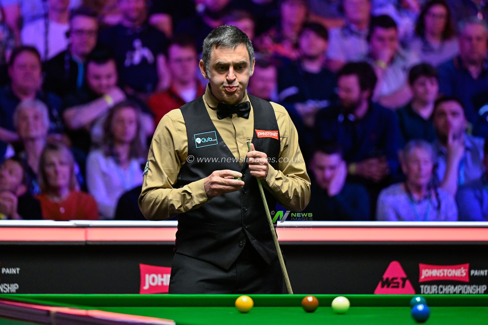 Ronnie O'Sullivan reacts, during the Johnstoneâ€™s Paint Tour Championship Final at Manchester Central, Manchester, United Kingdom, 7th April 2024

(Photo by Cody Froggatt/News Images)