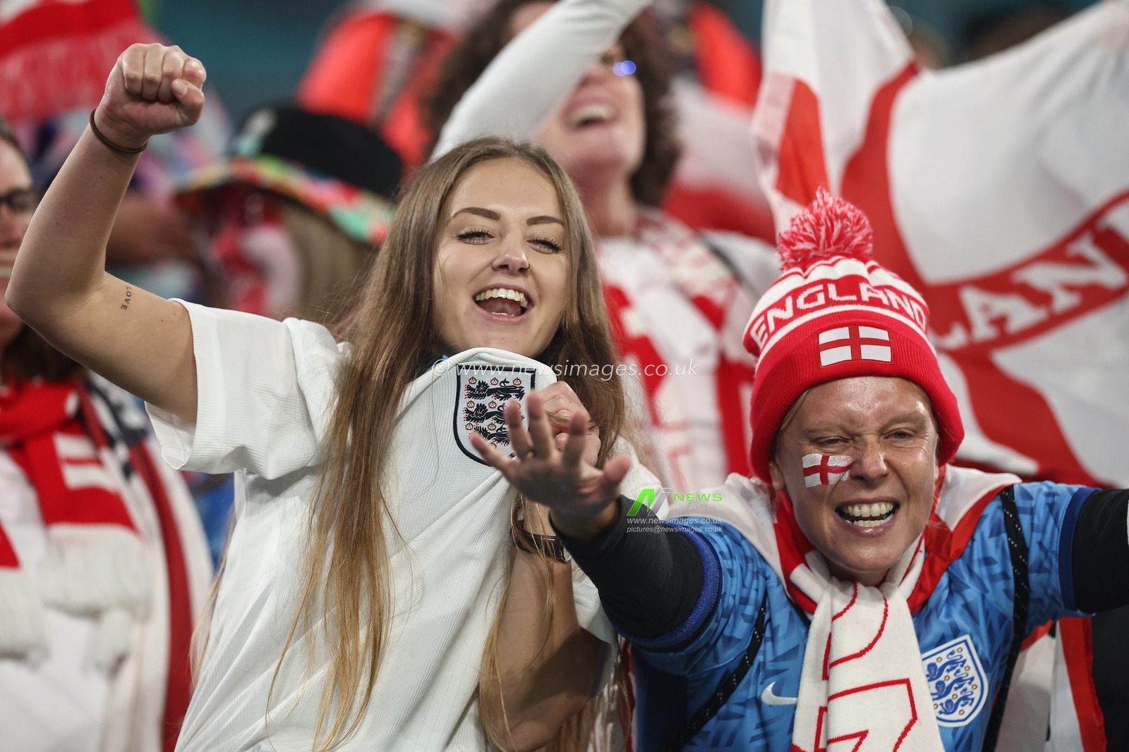England fans celebrate winning 1-3 during the FIFA Women's World Cup 2023 Semi-Final match Australia Women vs England Women at Stadium Australia, Sydney, Australia, 16th August 2023

(Photo by Patrick Hoelscher/News Images)