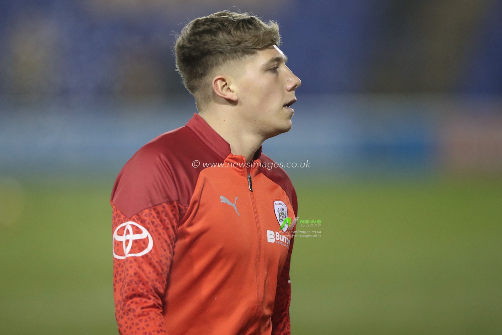 Aiden Marsh of Barnsley in the pregame warmup session during the Sky Bet League 1 match Shrewsbury Town vs Barnsley at Croud Meadow, Shrewsbury, United Kingdom, 13th February 2024

(Photo by Alfie Cosgrove/News Images)