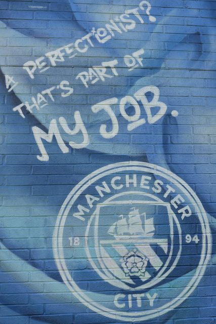 Pep Guardiola manager of Manchester City mural on a fans house just over the road from the Etihad Stadium during the Premier League match Manchester City vs Arsenal at Etihad Stadium, Manchester, United Kingdom on 19 April 2026

(Photo by Mark Cosgrove/News Images)