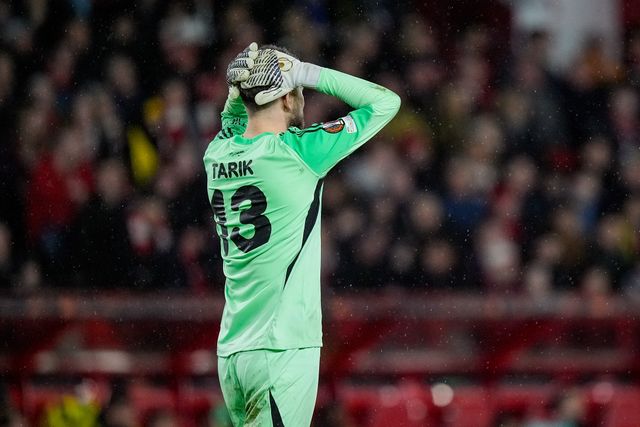 Tarık Cetin of Fenerbahce reacts after a missed chance on goal  during the UEFA Europa League 
Knockout Round Play-offs match Nottingham Forest vs Fenerbahce at City Ground, Nottingham, United Kingdom on 26 February 2026

(Photo by Maynard Manyowa/News Images)