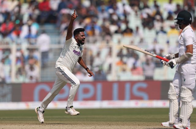 Mohammed Siraj of India during the IDFC First Bank Test Day 3 match India vs South Africa at Eden Gardens, Kolkata, India, 16th November 2025

(Photo by Shubhajit Roy Karmakar/News Images)