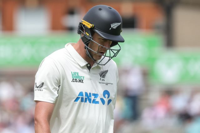 Kyle Jamieson of New Zealand leaves the field of play after being dismissed during the 2nd Rothesay Test Match Day 4 match England vs New Zealand at The Kia Oval, London, United Kingdom on 20 June 2026

(Photo by Mark Cosgrove/News Images)