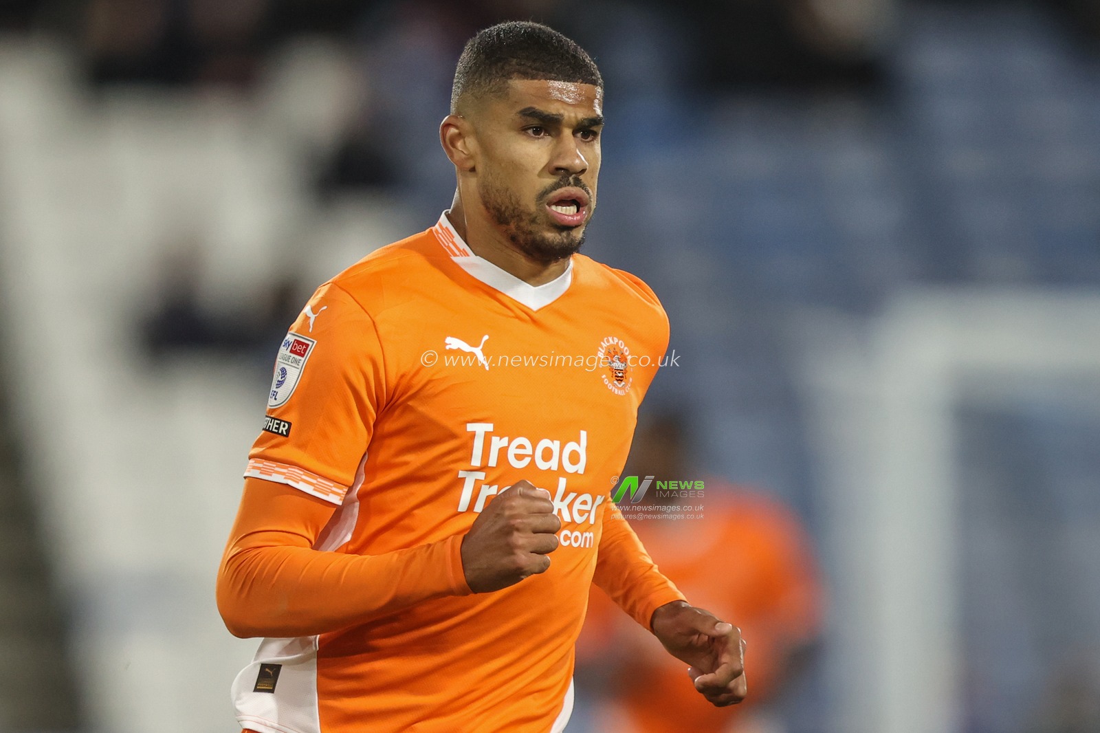 Ashley Fletcher of Blackpool during the Sky Bet League 1 match Huddersfield Town vs Blackpool at John Smith's Stadium, Huddersfield, United Kingdom, 24th September 2024

(Photo by Alfie Cosgrove/News Images)
