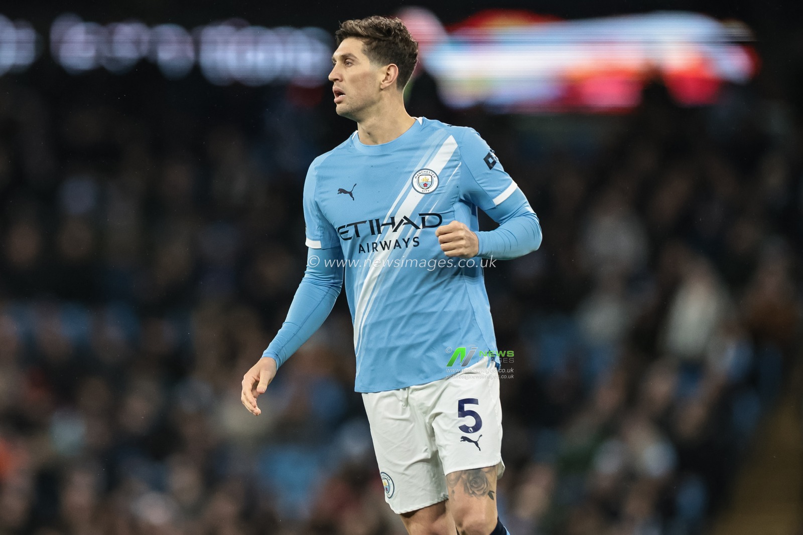 John Stones of Manchester City during the Premier League match Manchester City vs Leeds United at Etihad Stadium, Manchester, United Kingdom, 29th November 2025

(Photo by Mark Cosgrove/News Images)

*** GER AUT SUI OUT ***