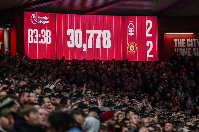 The official match attendance during the Premier League match Nottingham Forest vs Manchester United at City Ground, Nottingham, United Kingdom, 1st November 2025

(Photo by Alfie Cosgrove/News Images)

*** GER AUT SUI OUT ***