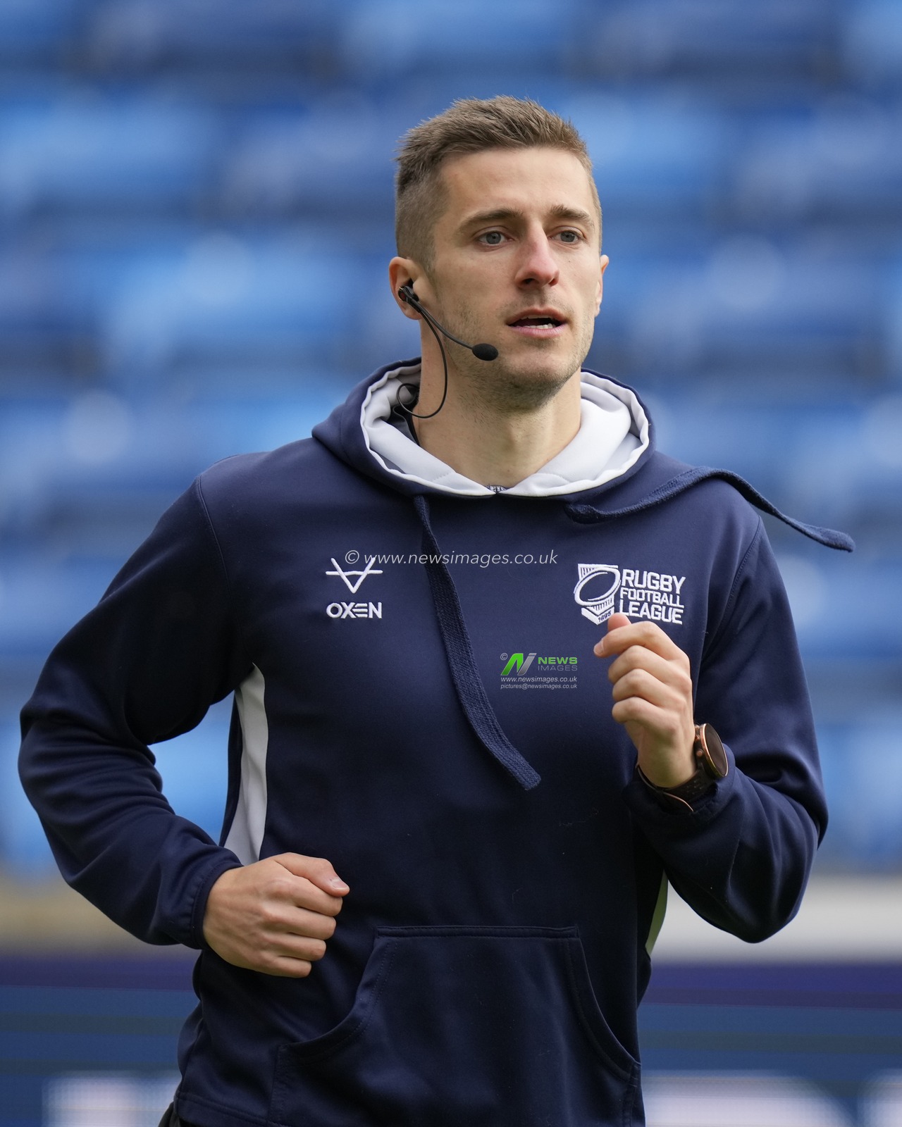 Referee Mr Chris Kendall warms up before the Betfred Super League Round 10 match Salford Red Devils vs Catalans Dragons at AJ Bell Stadium, Eccles, United Kingdom, 23rd April 2023

(Photo by Steve Flynn/News Images)