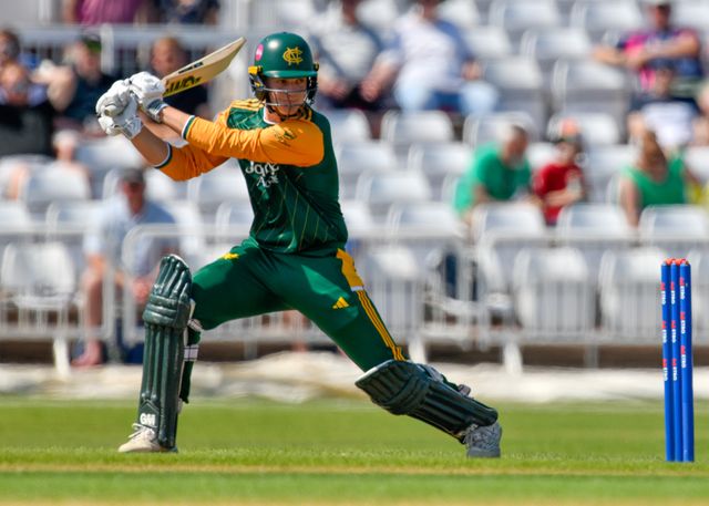Freddie MCCANN of Nottingham Outlaws batting during the Royal London One-day Cup match Nottinghamshire vs Essex at Trent Bridge, Nottingham, United Kingdom, 11th August 2024

(Photo by Mark Dunn/News Images)