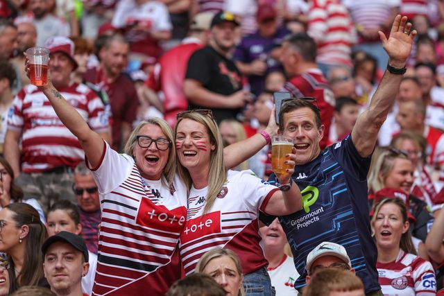 Wigan fans before kickoff during the Betfred Challenge Cup Final match Wigan Warriors vs Hull KR at Wembley Stadium, London, United Kingdom on 30 May 2026

(Photo by Mark Cosgrove/News Images)