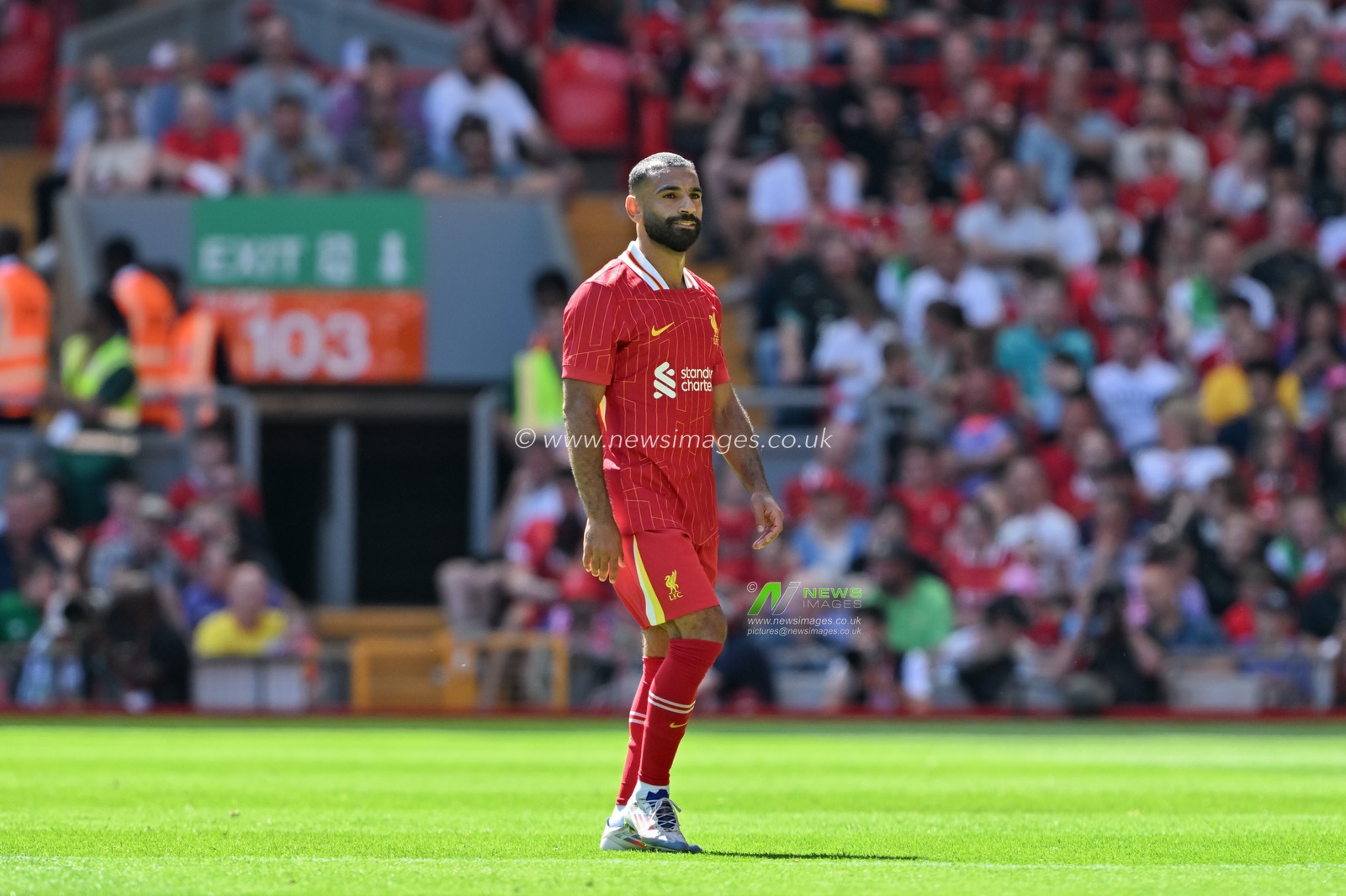Mohamed Salah of Liverpool during the Pre-season friendly match Liverpool vs Sevilla at Anfield, Liverpool, United Kingdom, 11th August 2024

(Photo by Cody Froggatt/News Images)