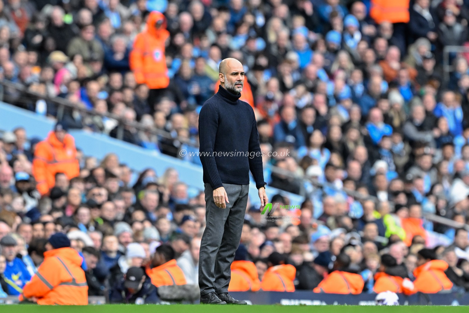 Pep Guardiola manager of Manchester City, during the Premier League match Manchester City vs Luton Town at Etihad Stadium, Manchester, United Kingdom, 13th April 2024

(Photo by Cody Froggatt/News Images)