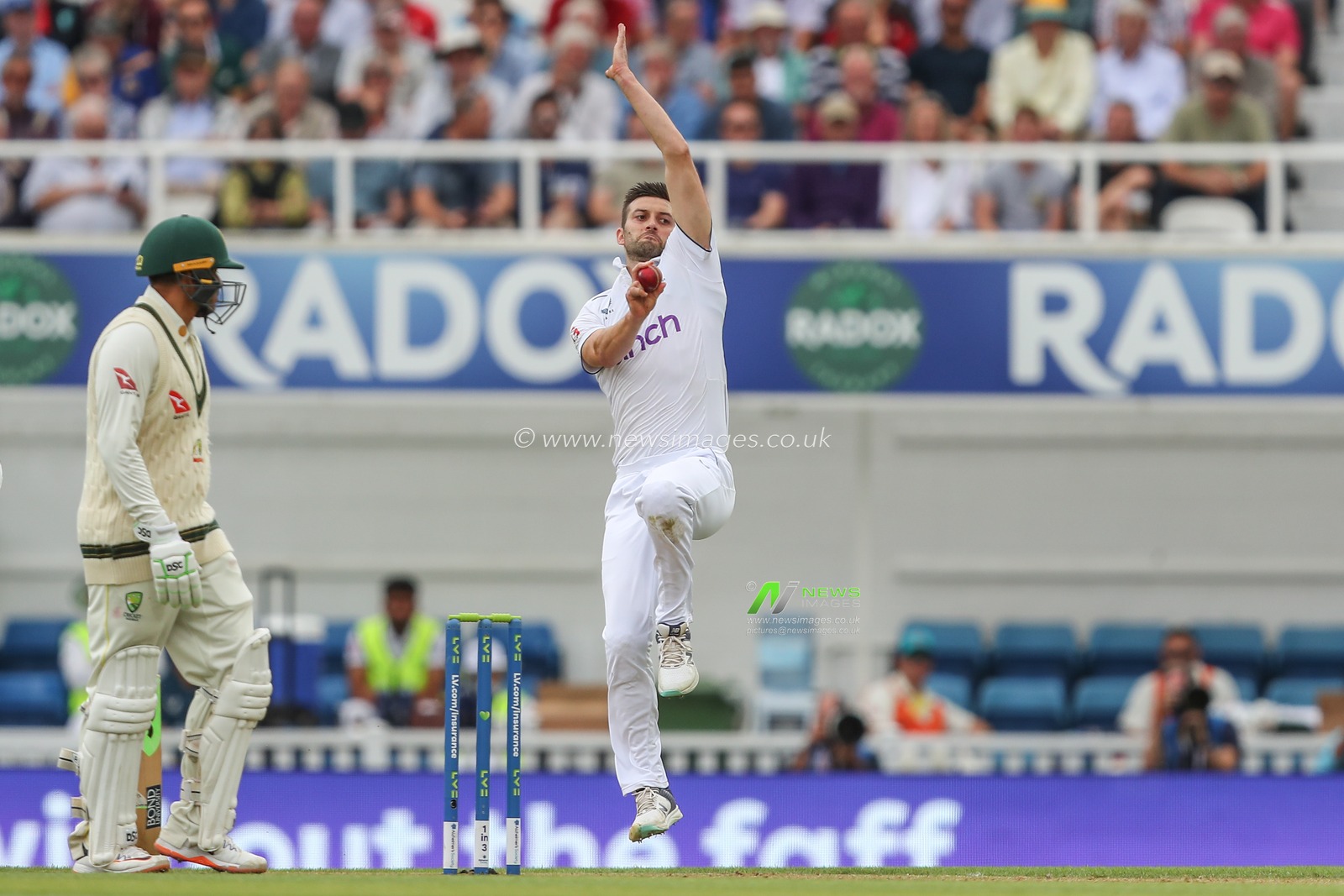 Mark Wood of England delivers the ball during the LV= Insurance Ashes Fifth Test Series Day Two England v Australia at The Kia Oval, London, United Kingdom, 28th July 2023

(Photo by Gareth Evans/News Images)