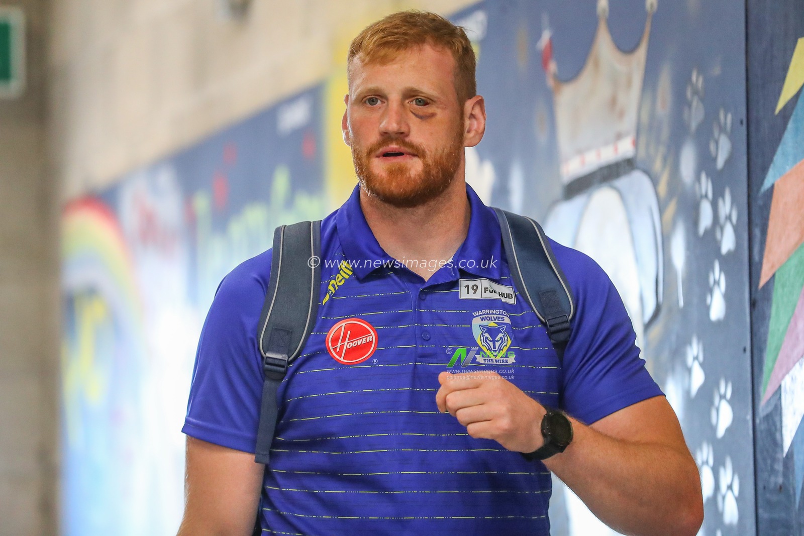 Joe Bullock #19 of Warrington Wolves arrives ahead of the Betfred Super League Round 17 match Warrington Wolves vs Leeds Rhinos at Halliwell Jones Stadium, Warrington, United Kingdom, 29th June 2023

(Photo by Gareth Evans/News Images)