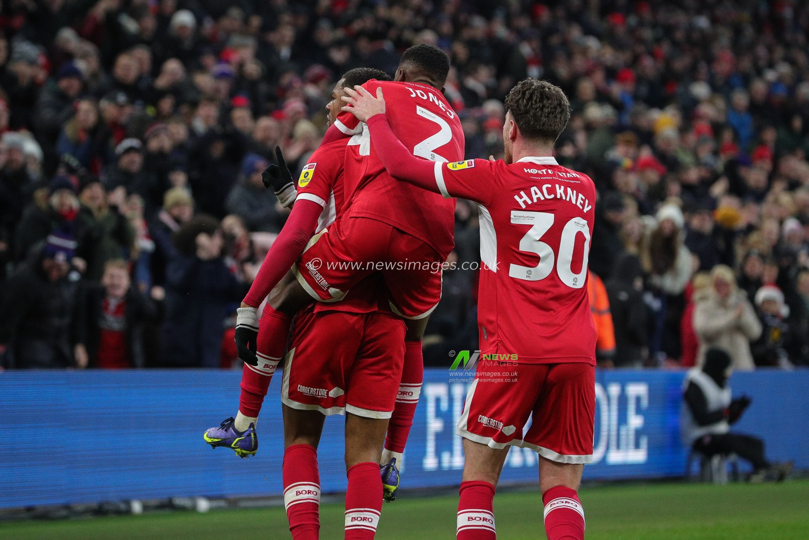 Chuba Akpom #29 of Middlesbrough celebrates his goal and makes the score 1-1 in the first half of the Sky Bet Championship match Middlesbrough vs Luton Town at Riverside Stadium, Middlesbrough, United Kingdom, 10th December 2022

(Photo by James Heaton/News Images)