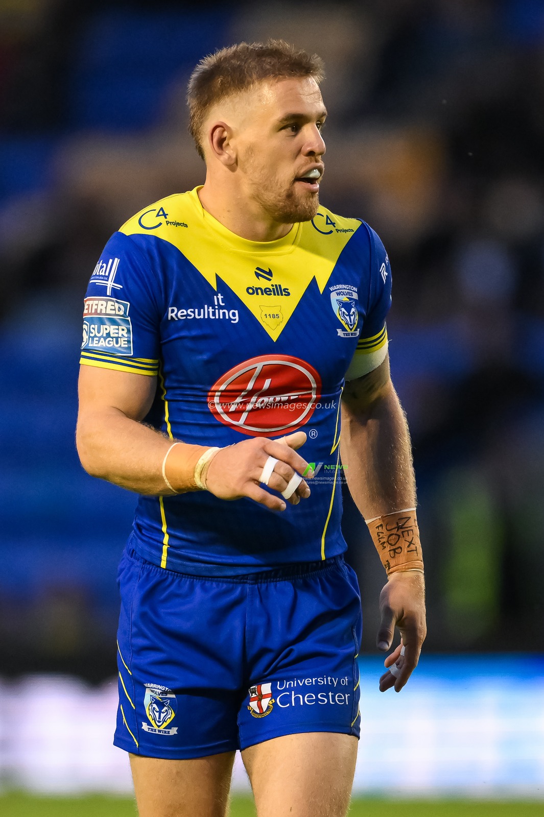 Matt Dufty of Warrington Wolves during the Betfred Super League Round 17 match Warrington Wolves vs Leeds Rhinos at Halliwell Jones Stadium, Warrington, United Kingdom, 11th July 2024

(Photo by Craig Thomas/News Images)