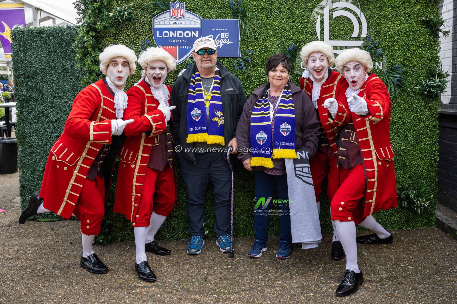 Minnesota Vikings arrive ahead of the Week 5 match New York Jets vs Minnesota Vikings at Tottenham Hotspur Stadium, London, United Kingdom, 6th October 2024

(Photo by Craig Thomas/News Images)