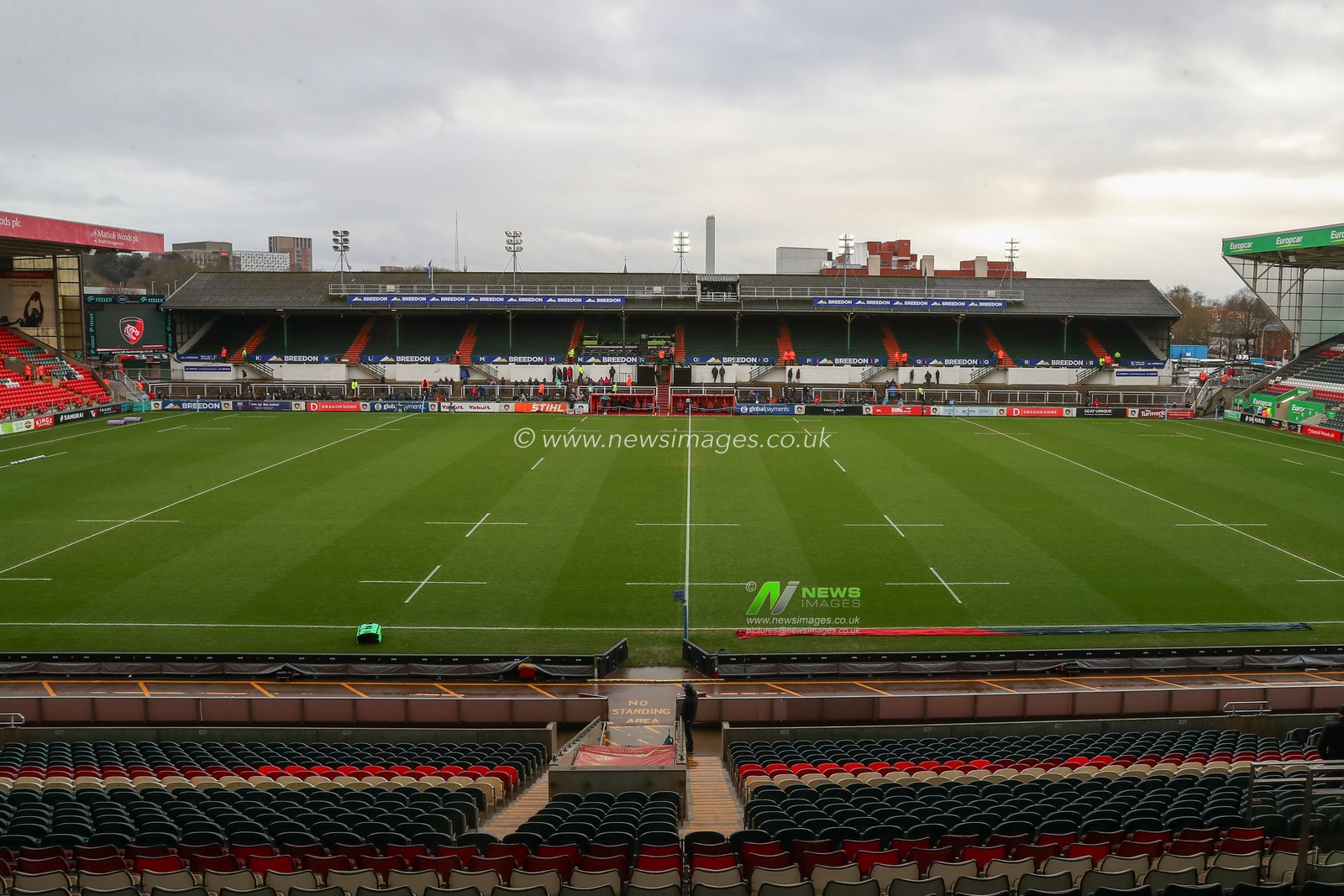 A general view inside of Mattioli Woods Welford Road, home of Leicester Tigers ahead of the Gallagher Premiership match Leicester Tigers vs Bath Rugby at Welford Road, Leicester, United Kingdom, 31st December 2023

(Photo by Gareth Evans/News Images)