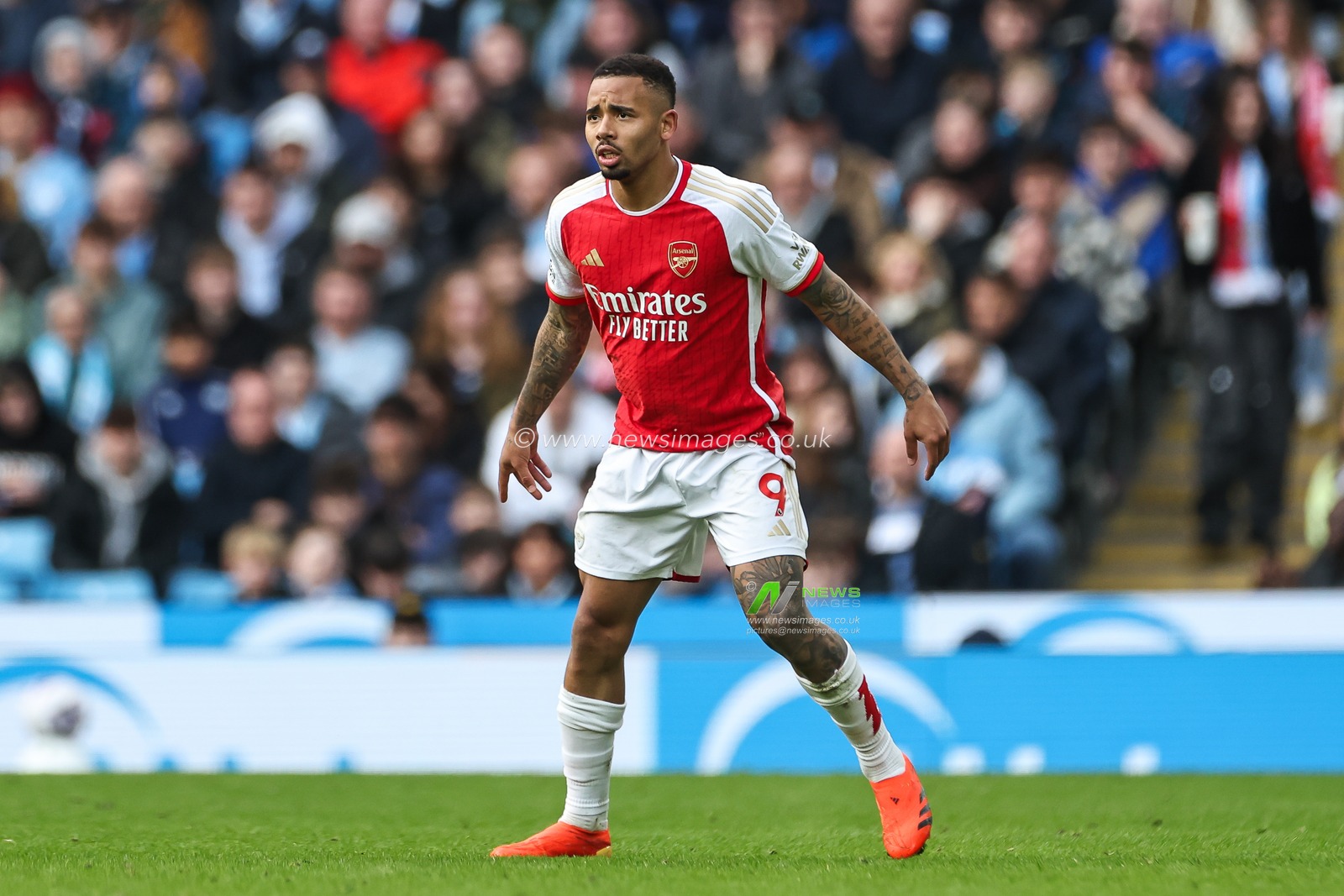 Gabriel Jesus of Arsenal during the Premier League match Manchester City vs Arsenal at Etihad Stadium, Manchester, United Kingdom, 31st March 2024

(Photo by Mark Cosgrove/News Images)
