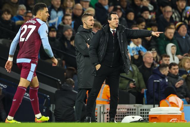 Unai Emery Manager of Aston Villa during the Premier League match Manchester City vs Aston Villa at Etihad Stadium, Manchester, United Kingdom, 3rd April 2024

(Photo by Mark Cosgrove/News Images)
