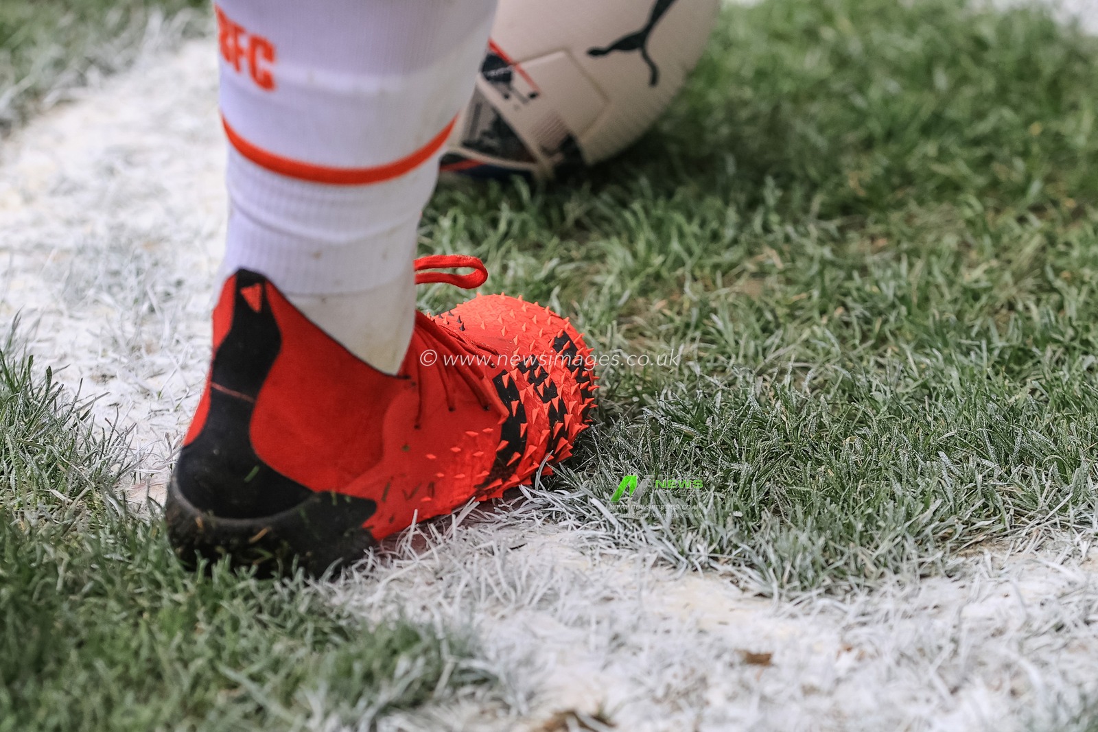 Kenny Dougall #12 of Blackpoolâ€™s Adidas football boot