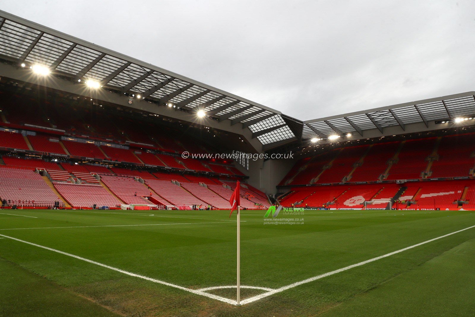 A general view of Anfield ahead of the match, during the UEFA Europa League match Liverpool vs Sparta Prague at Anfield, Liverpool, United Kingdom, 14th March 2024

(Photo by Gareth Evans/News Images)