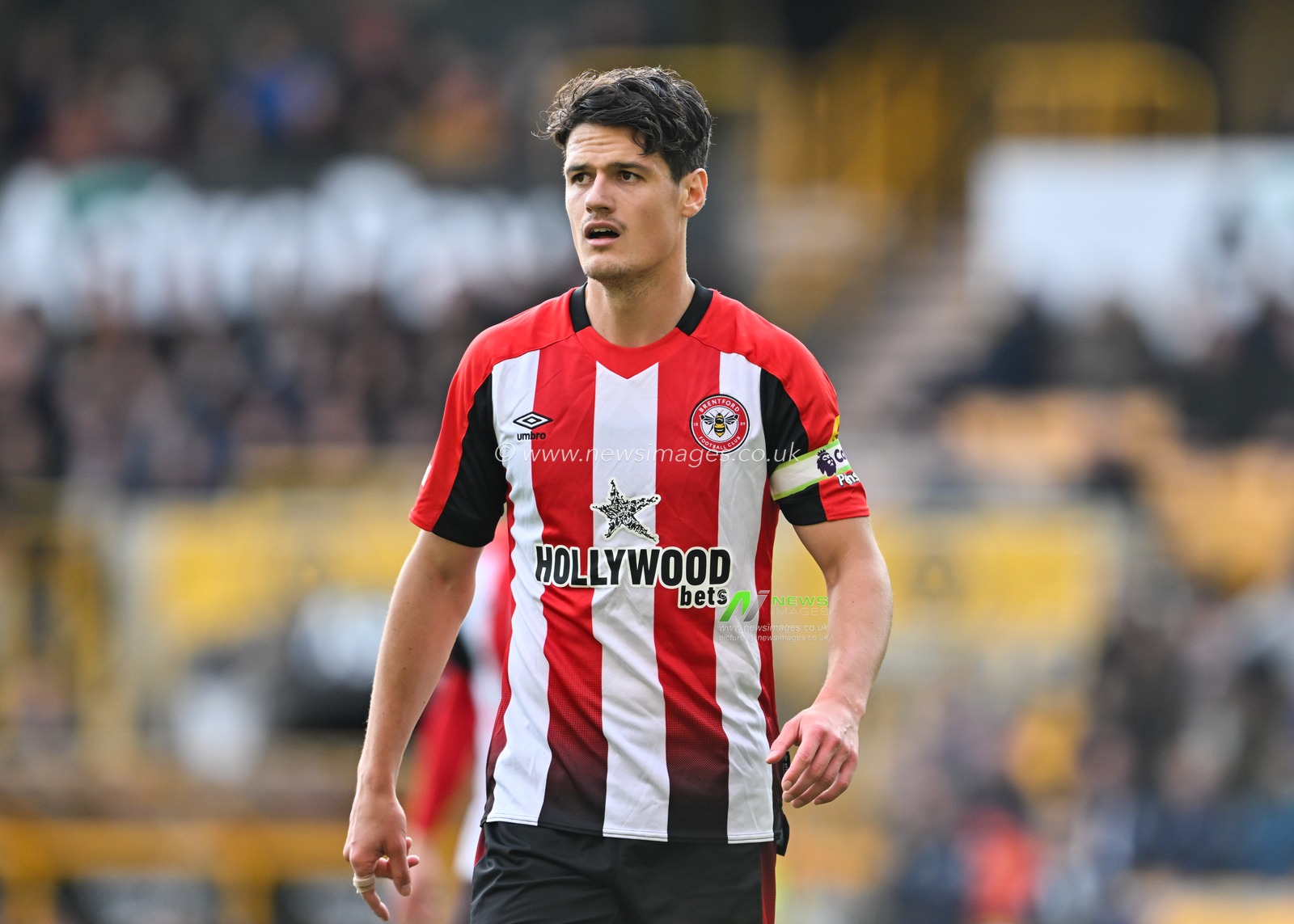 Christian NÃ¸rgaard of Brentford, during the Premier League match Wolverhampton Wanderers vs Brentford at Molineux, Wolverhampton, United Kingdom, 10th February 2024

(Photo by Cody Froggatt/News Images)