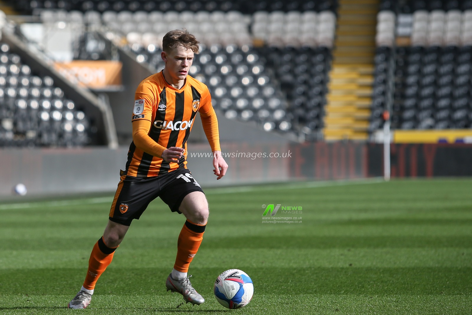 Keane Lewis-Potter #19 of Hull City during the game