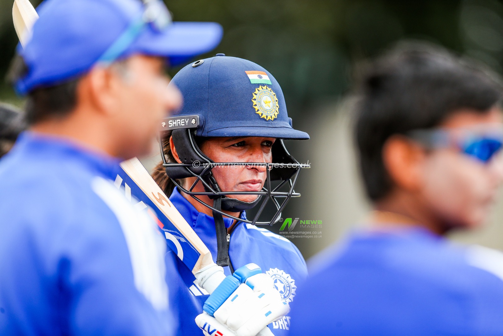Harmanpreet Kaur of India looks on during the Metro Bank One Day International Series India Women nets day at The Utilita Bowl, Southampton, United Kingdom, 14th July 2025

(Photo by Izzy Poles/News Images)