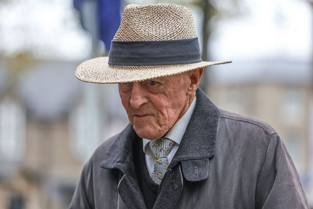 Sir Geoffrey Boycott arrives during the Funeral of Harold Dennis “Dickie” Bird OBE at St Mary's Church, Barnsley, United Kingdom, 19th October 2025

(Photo by Mark Cosgrove/News Images)