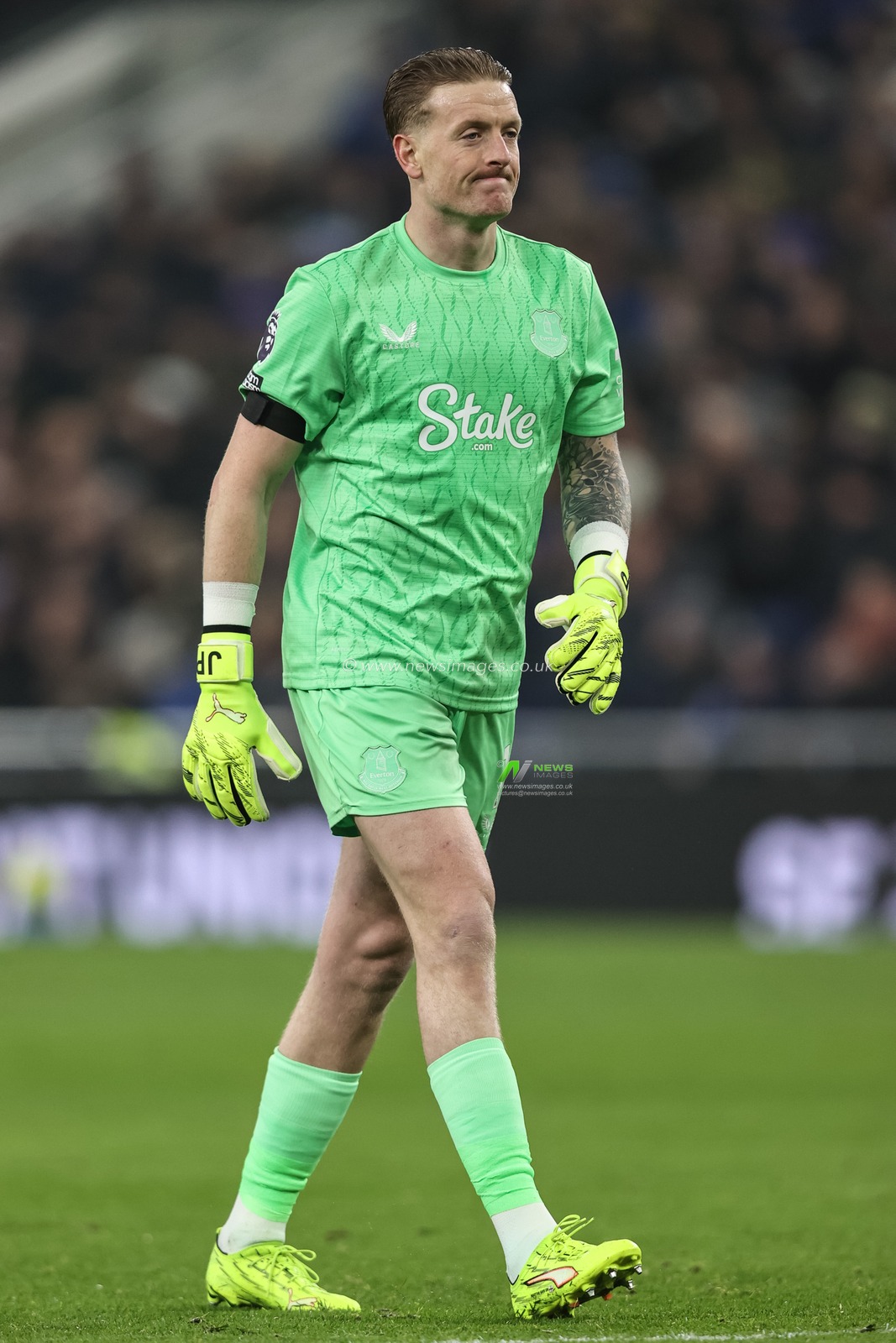 Everton goalkeeper Jordan Pickford during the Premier League match Everton vs Leeds United at Hill Dickinson Stadium, Liverpool, United Kingdom, 26th January 2026

(Photo by Alfie Cosgrove/News Images)