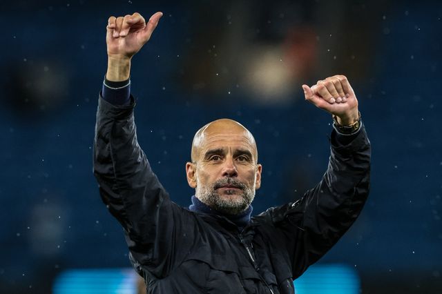 Josep Guardiola manager of Manchester City celebrates with the fans during the Premier League match Manchester City vs Crystal Palace at Etihad Stadium, Manchester, United Kingdom on 13 May 2026

(Photo by Mark Cosgrove/News Images)