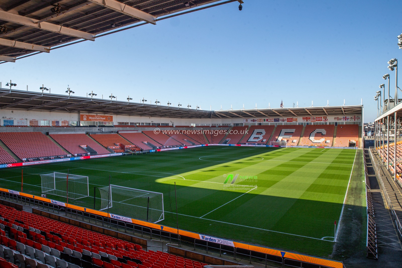 A general view inside of Bloomfield Road, home of Blackpool ahead of the Carabao Cup match Blackpool vs Sheffield Wednesday at Bloomfield Road, Blackpool, United Kingdom, 17th September 2024

(Photo by Gareth Evans/News Images)
