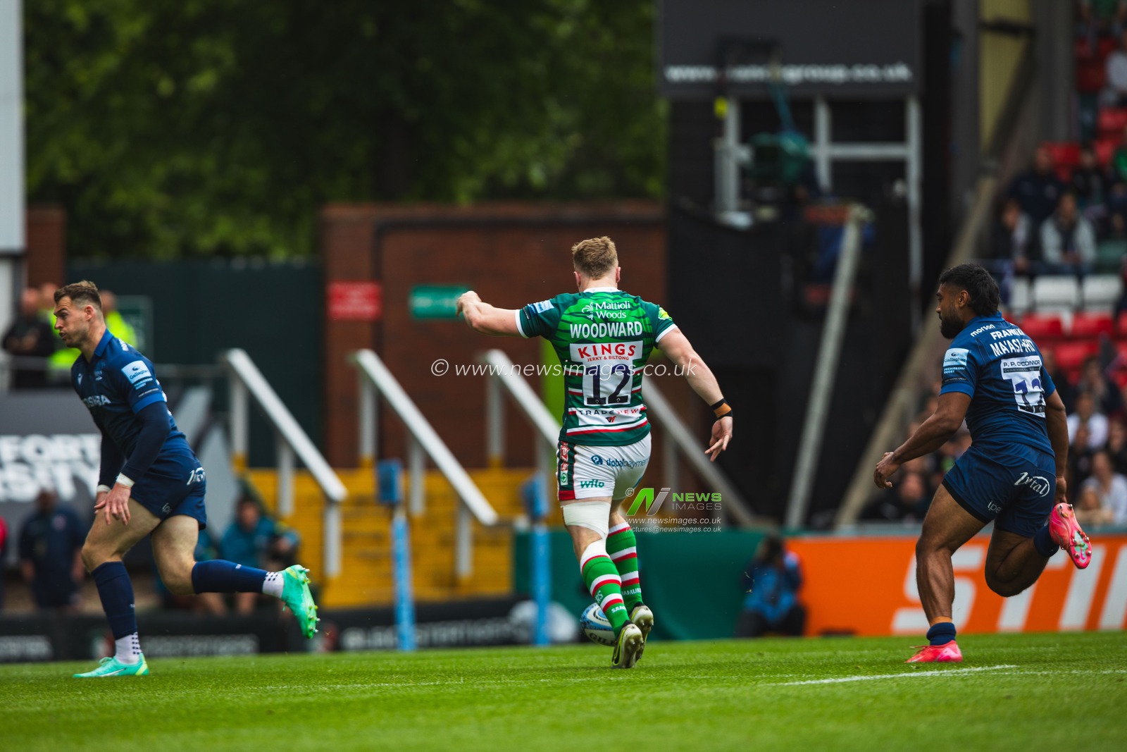 Joseph Woodward of Leicester Tigers during the Gallagher Premiership Play-off Semi-final Leicester Tigers vs Sale Sharks at Mattioli Woods Welford Road Stadium, Leicester, United Kingdom, 7th June 2025

(Photo by Craig Evans/News Images)