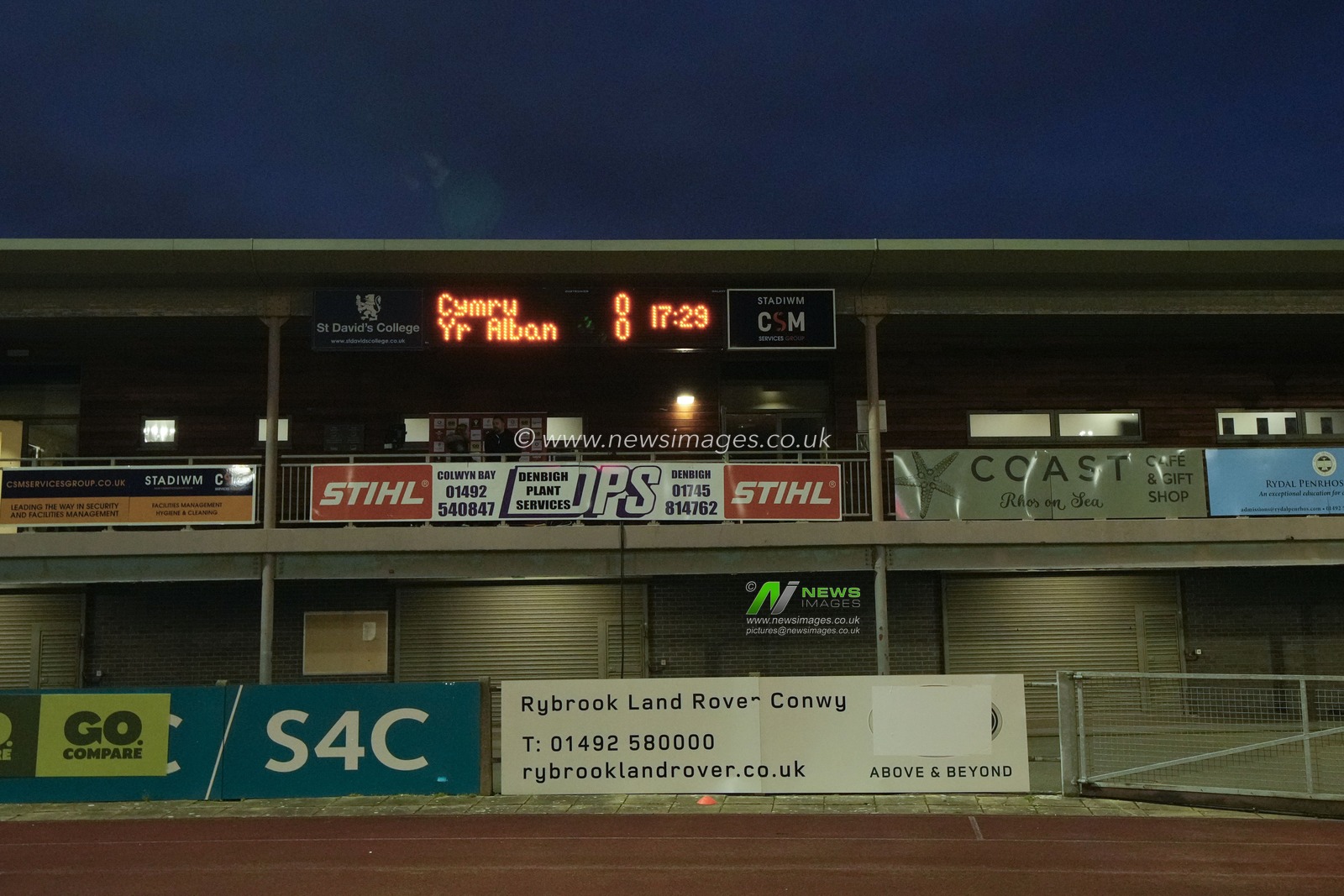 General view of Stadiwm CSM before the 2024 Guinness U20 Six Nations match Wales U20s vs Scotland U20s at Stadiwm CSM, Colwyn Bay, United Kingdom, 2nd February 2024

(Photo by Steve Flynn/News Images)
