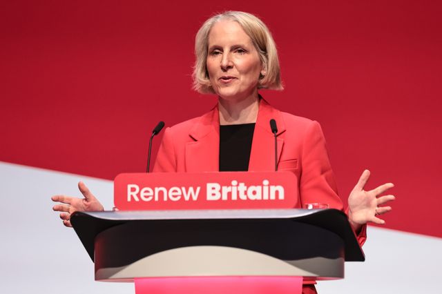 Emma Reynolds MP, Secretary of State for the Environment, Food and Rural Affairs addresses conference during the Labour Party Annual Conference 2025 Day 4 at ACC, Liverpool, United Kingdom, 1st October 2025

(Photo by Mark Cosgrove/News Images)