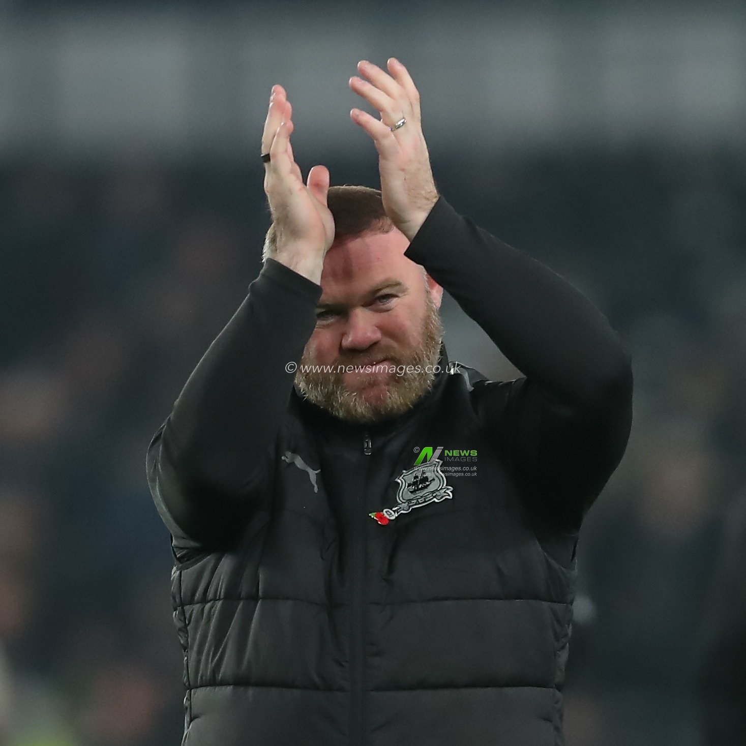 Wayne Rooney Manager of Plymouth Argyle applauds the travelling fans at full time during the Sky Bet Championship match Derby County vs Plymouth Argyle at Pride Park Stadium, Derby, United Kingdom, 9th November 2024

(Photo by Lee Keuneke/News Images)