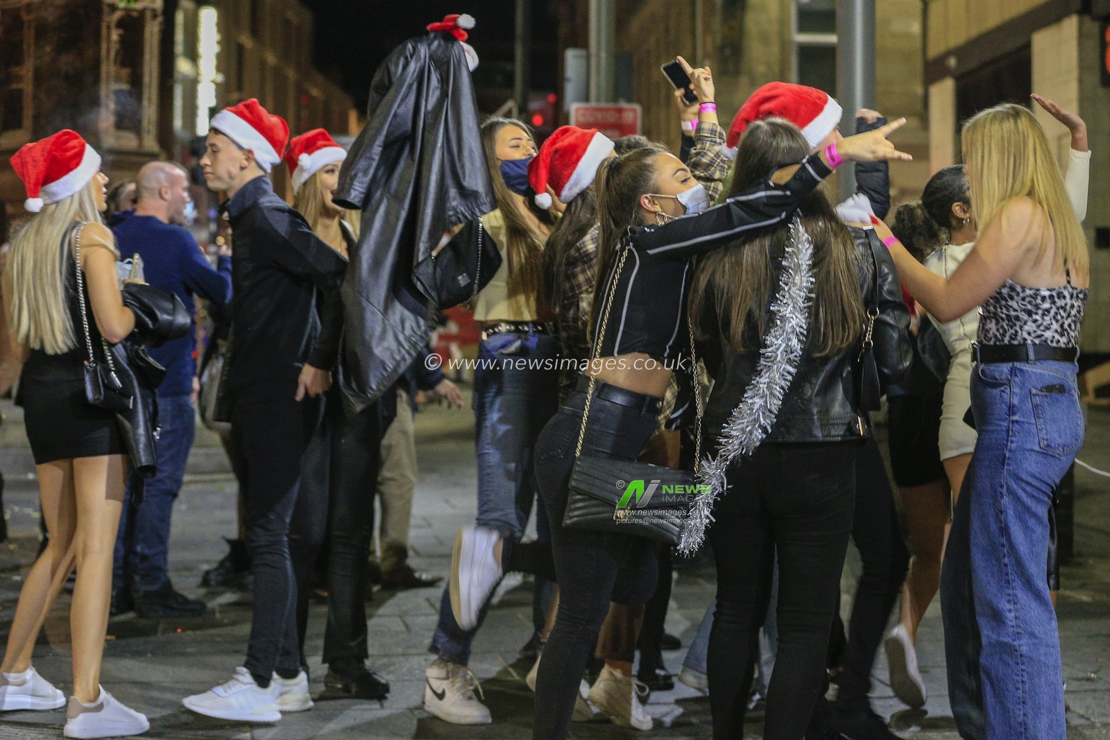 People enjoying a night out in Newcastle upon Tyne's Bigg Market on the eve of the second national lockdown