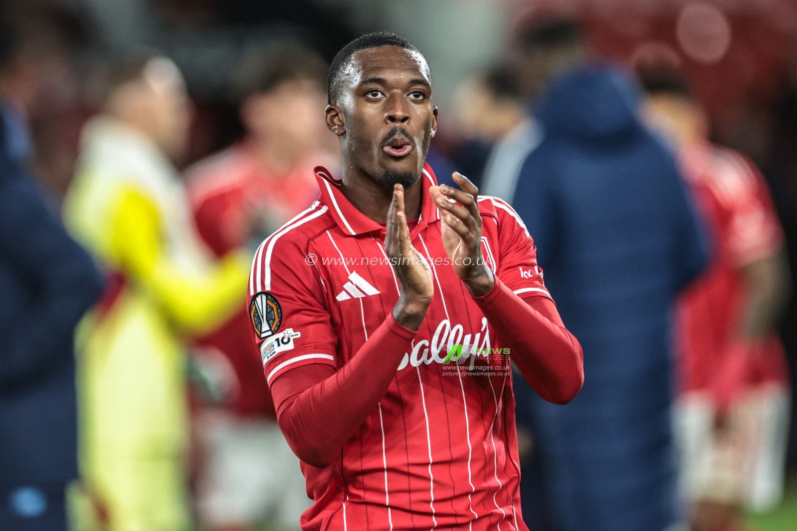 Callum Hudson-Odoi of Nottingham Forest applauds the fans after the game during the UEFA Europa League Matchday 3 of 8 Nottingham Forest vs Porto at City Ground, Nottingham, United Kingdom, 23rd October 2025

(Photo by Mark Cosgrove/News Images)