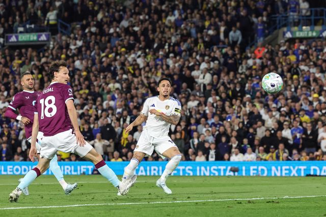 Noah Okafor of Leeds United scores to make it 2-0 during the Premier League match Leeds United vs Burnley at Elland Road, Leeds, United Kingdom on 01 May 2026

(Photo by Mark Cosgrove/News Images)