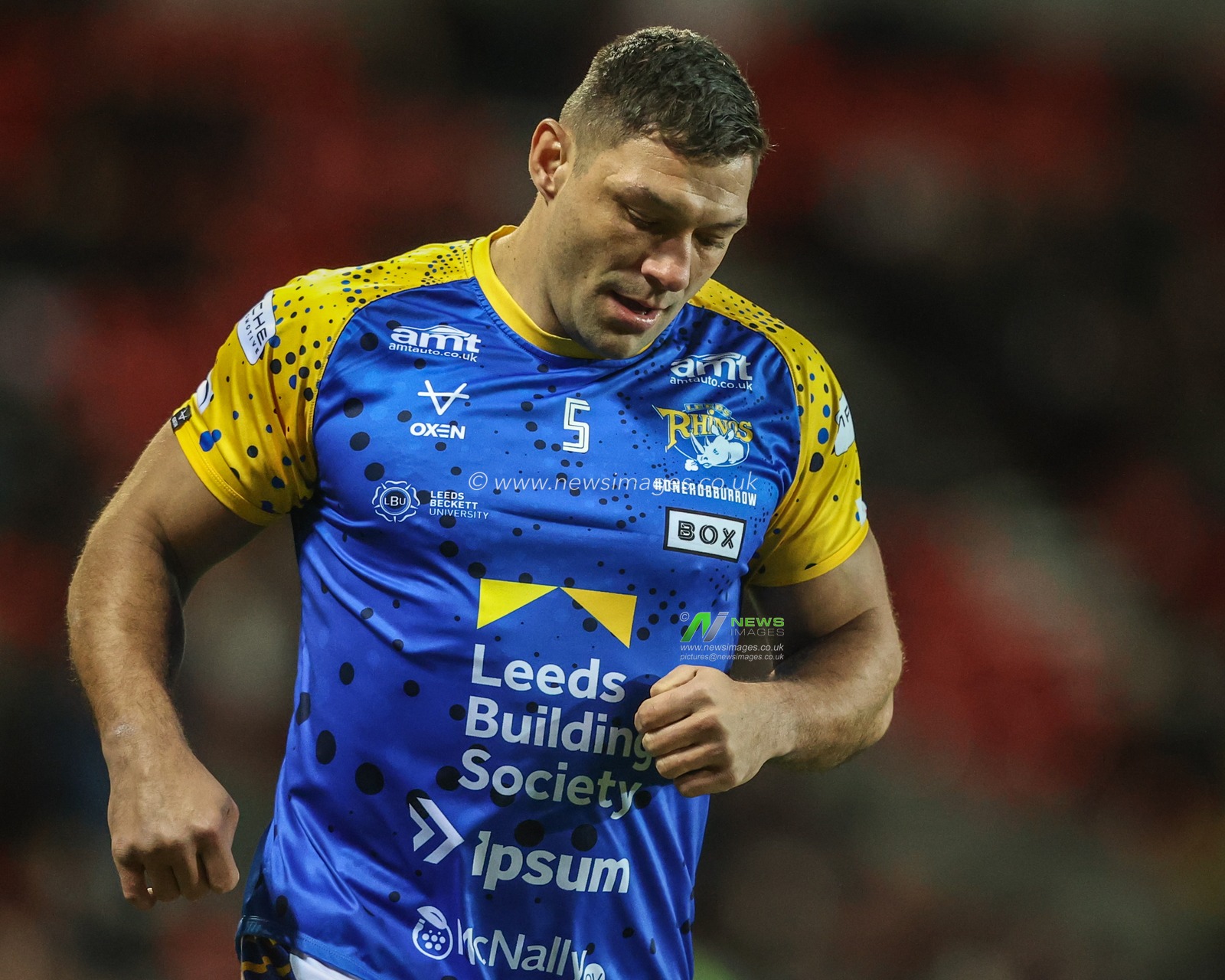 Ryan Hall of Leeds Rhinos during pre-game warm up during the Betfred Challenge Cup match St Helens vs Leeds Rhinos at Totally Wicked Stadium, St Helens, United Kingdom, 14th March 2025

(Photo by Alfie Cosgrove/News Images)