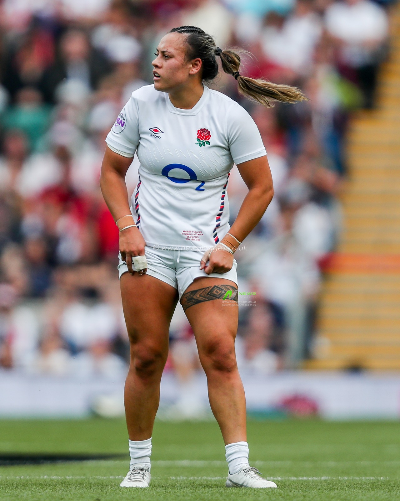 Maddie Feaunati of England Women looks on during the 2025 Guinness Womenâ€™s Six Nations match England vs France at Allianz Stadium, Twickenham, United Kingdom, 26th April 2025

(Photo by Izzy Poles/News Images)