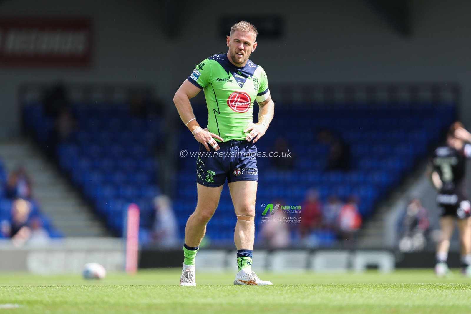 Warrington Wolves players warm up prior to the Betfred Super League Round 21 match London Broncos vs Warrington Wolves at Plough Lane, Wimbledon, United Kingdom, 11th August 2024

(Photo by Izzy Poles/News Images)