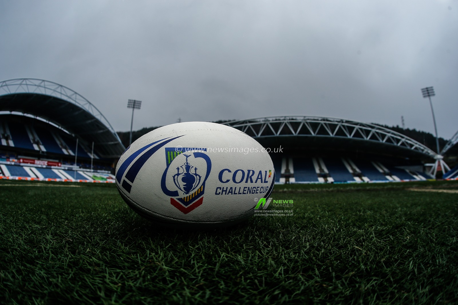 11th March 2020, John Smith's Stadium, Huddersfield, England; Coral Challenge Cup Round 5, Toronto Wolfpack v Huddersfield Giants : General Stadium view with the Coral Challenge Cup Match Ball.