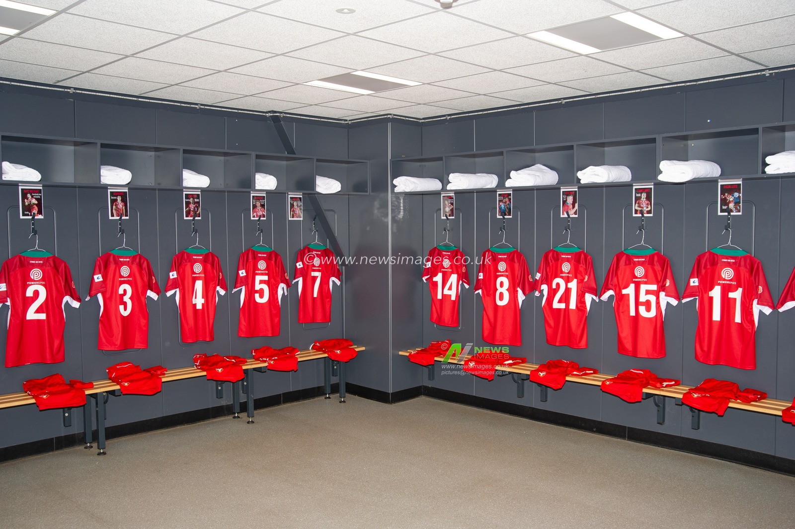 11th November 2018 , Racecourse Ground,  Wrexham, Wales ;  Rugby League World Cup Qualifier,Wales v Ireland ; Wales dressing room ready for the game


Credit:   Richard Long/News Images